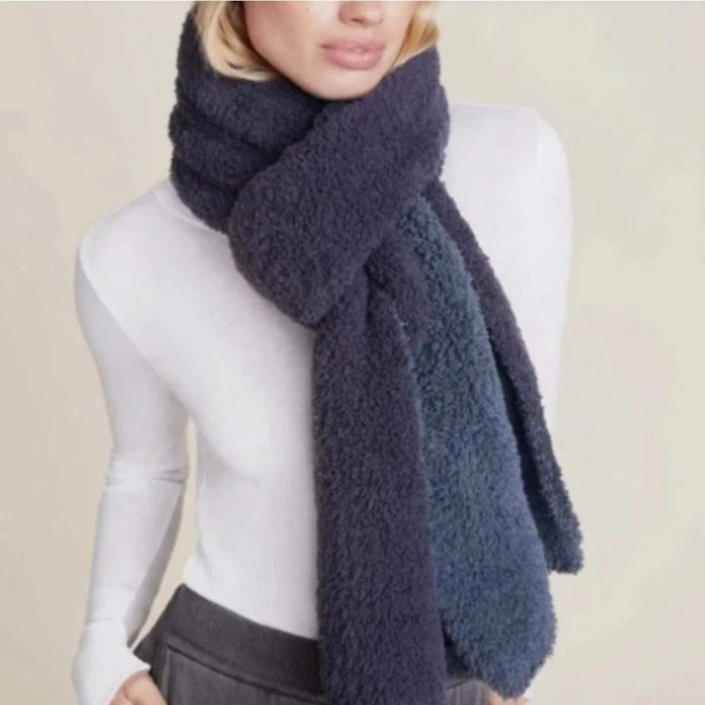NEW Barefoot Dreams CozyChic Lite Confetti Scarf OS Deep Sea Blue Indigo